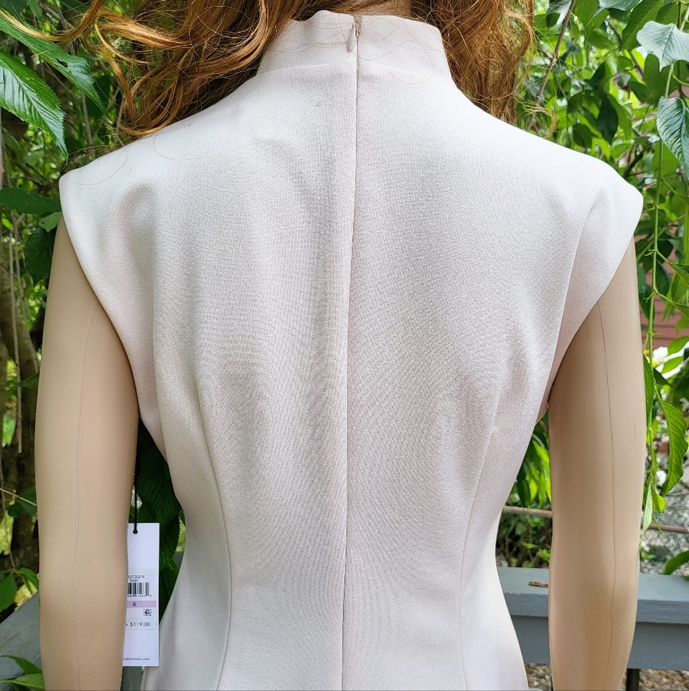 🆕️🌺CALVIN KLEIN🌺 Tie Neck Sheath Dress💃 SIZE:6 - Picture 9 of 15